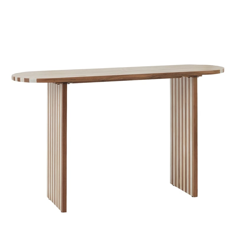 Enzo Natural & Walnut Stripe Console