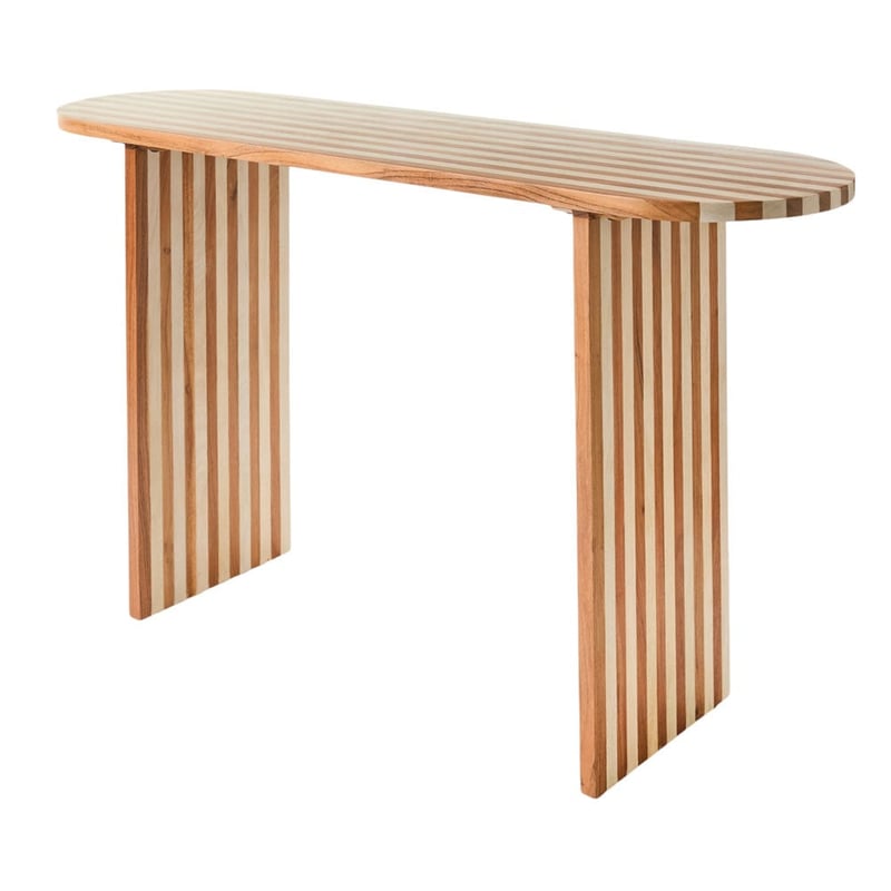 Enzo Natural & Walnut Stripe Console