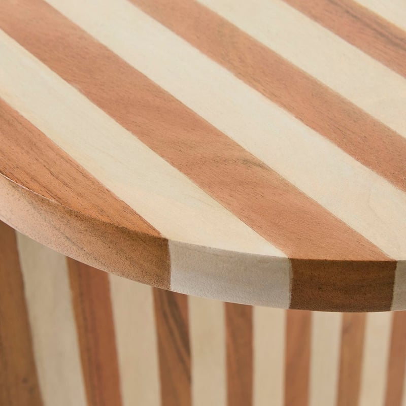 Enzo Natural & Walnut Stripe Console