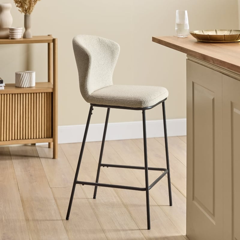 Viggo Pearl Boucle Counter Stool