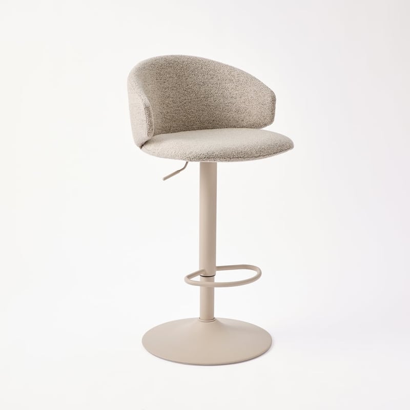Kiel Beige Boucle Dining Stool