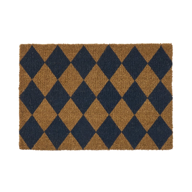 Coir Diamond Tile Navy Regular Doormat