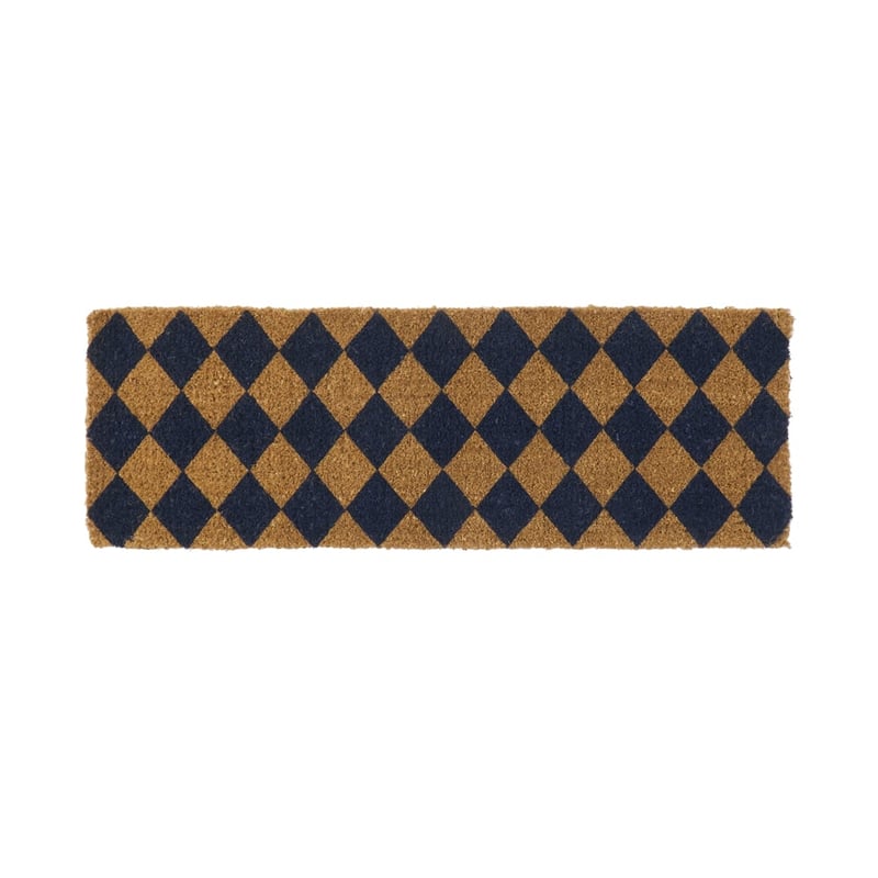 Coir Diamond Tile Navy Long Doormat