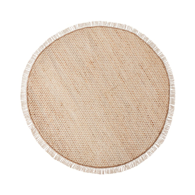 Palermo Natural Check Round Rug