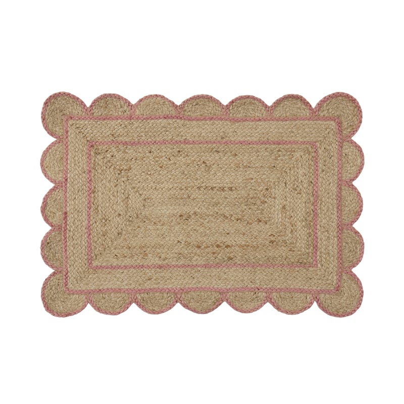 Jute & Pink Scalloped Indoor Mat