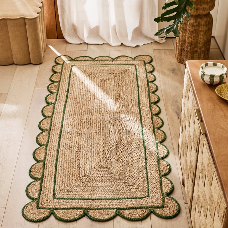 Jute & Forest Scalloped Indoor Runner