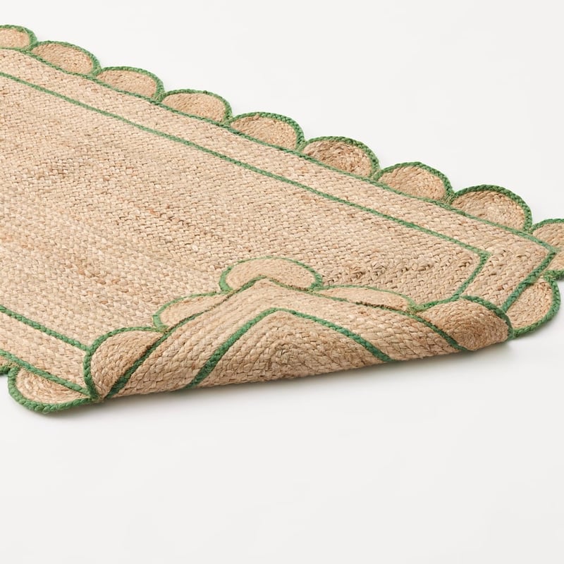 Jute & Forest Scalloped Indoor Runner