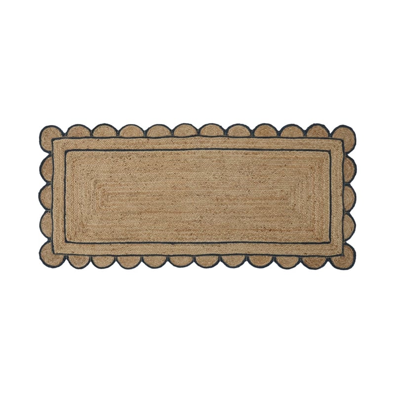 Jute & Navy Scalloped Indoor Runner