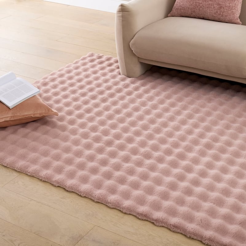 Luxury Rose Faux Fur Rug