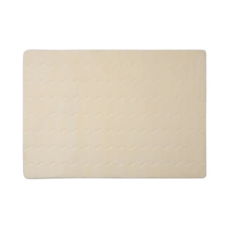 Ultrasoft Cream Wave Quilting Memory Foam Rug