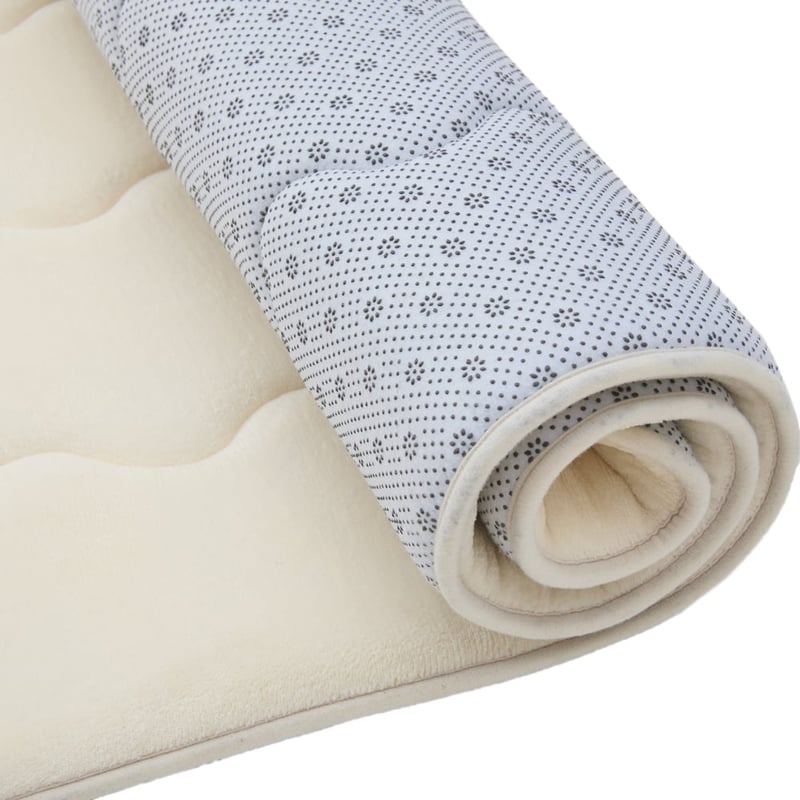 Ultrasoft Cream Wave Quilting Memory Foam Rug