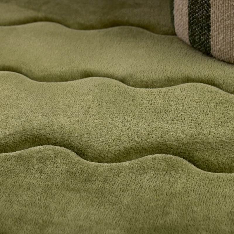 Ultrasoft Sage Wave Quilting Memory Foam Rug