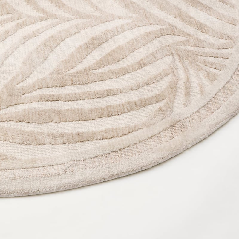 Natures Resort Natural & White Round Rug