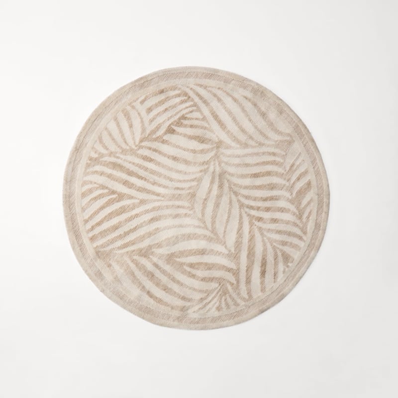 Natures Resort Natural & White Round Rug