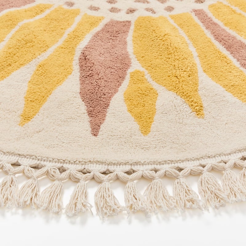 Sunflower Mustard Round Rug 