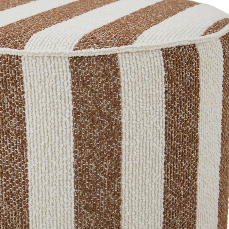 Soli Terracotta Stripe Ottoman