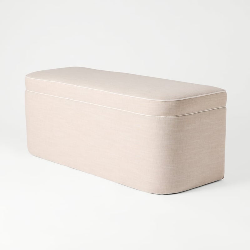 Seline Natural & White Blanket Box