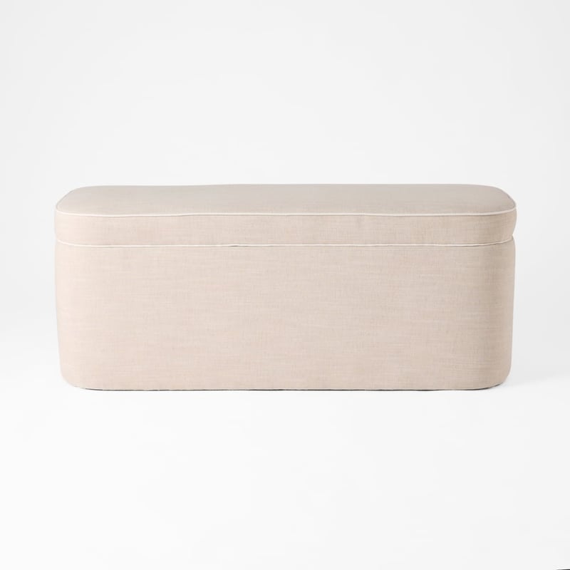 Seline Natural & White Blanket Box