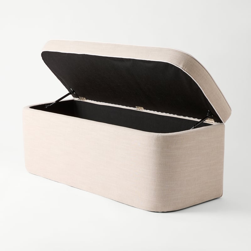 Seline Natural & White Blanket Box