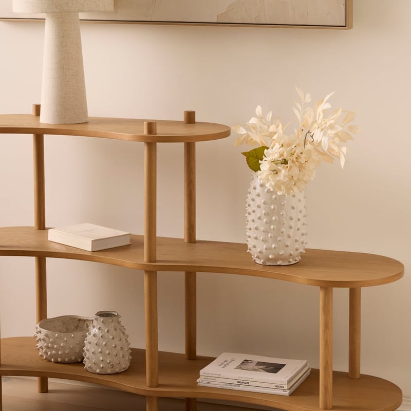 Mena Natural Wave Bookshelf