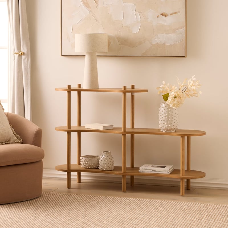 Mena Natural Wave Bookshelf