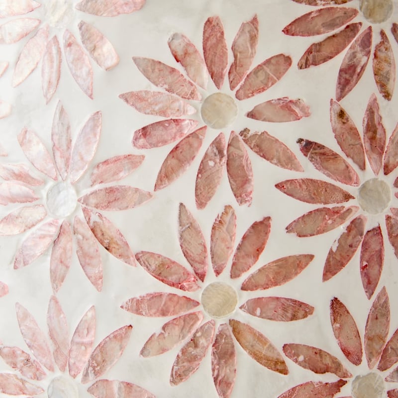 Capiz Petal Pink & White Side Table