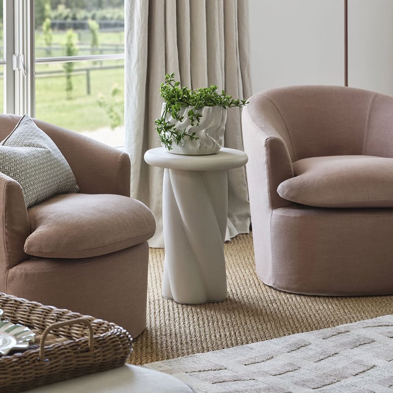 Twist Cream Side Table