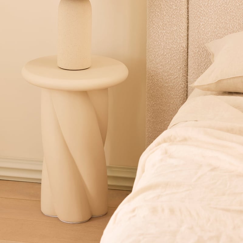 Twist Cream Side Table