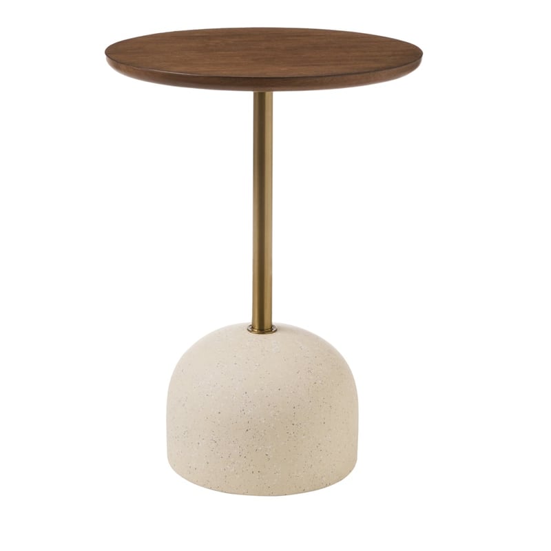 Brixton Walnut & Brass Gold Side Table