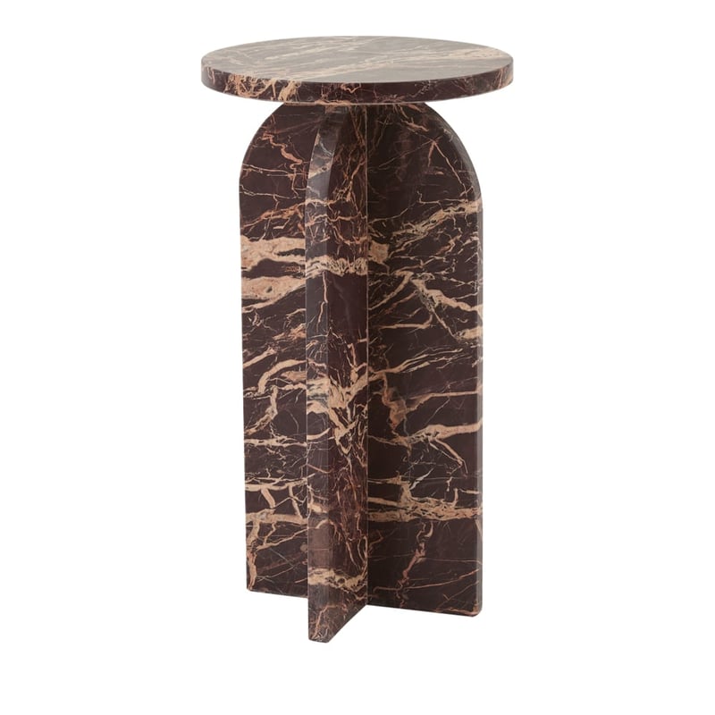 Burgundy Marble Drinks Table