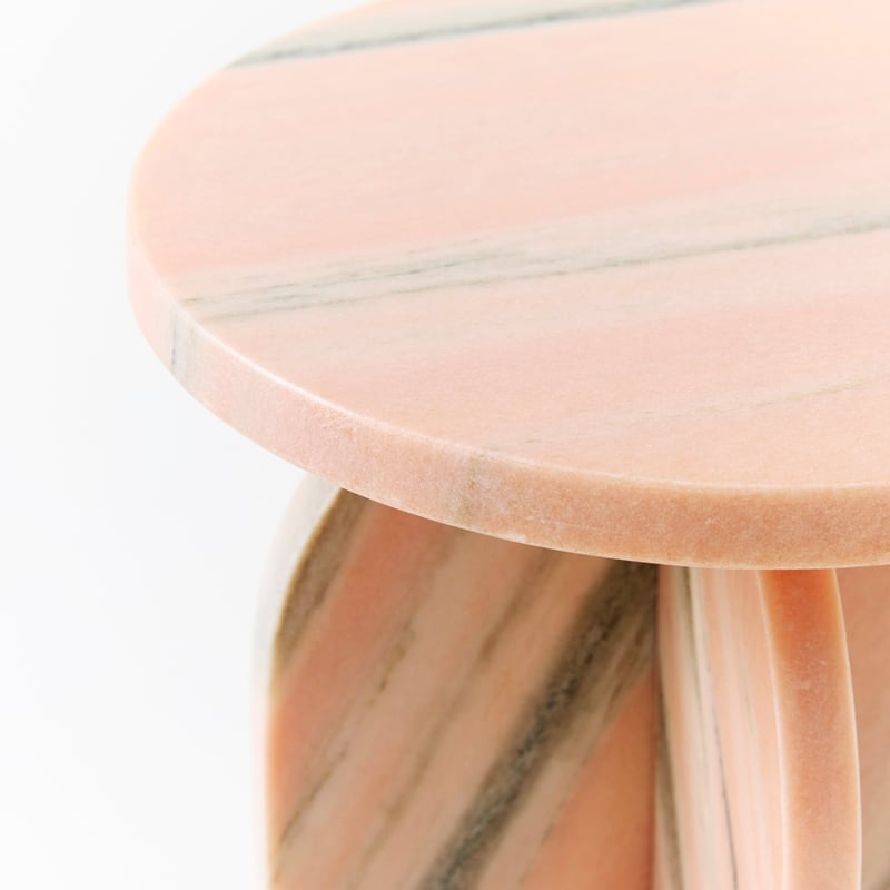 Pink Marble Drinks Table