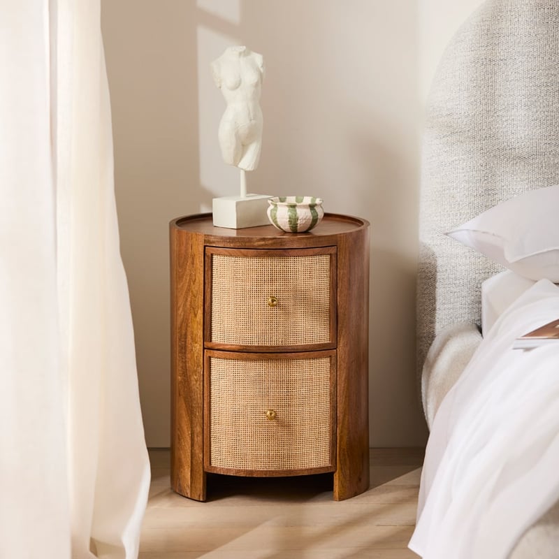 Briar Walnut 2 Drawer Bedside Table