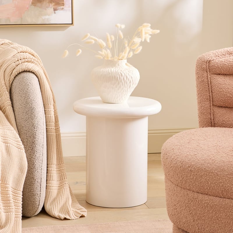 Reno White Side Table