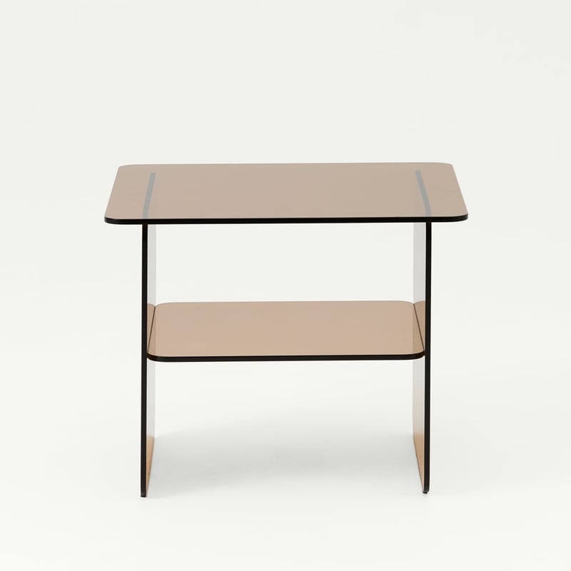 Prism Amber Tinted Glass Side Table