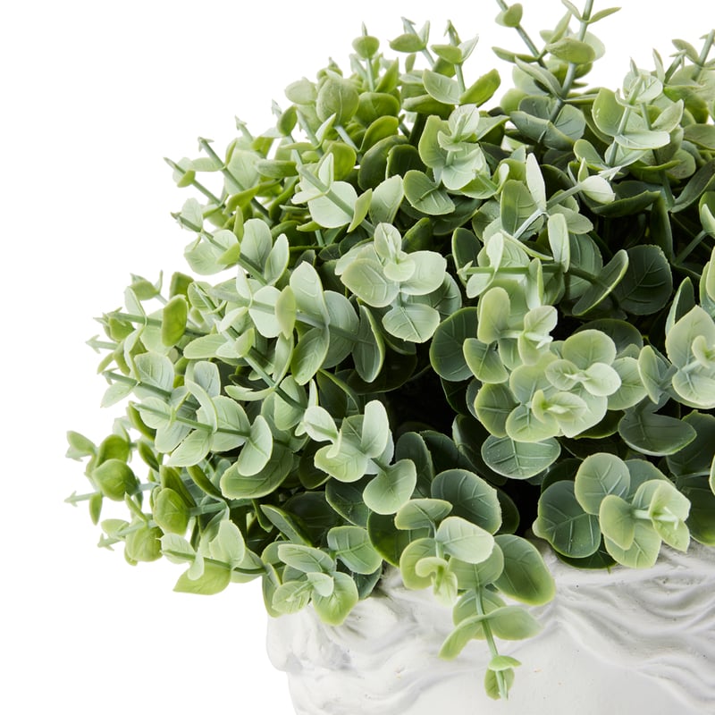 White & Green Melia Potted Head Sculpture