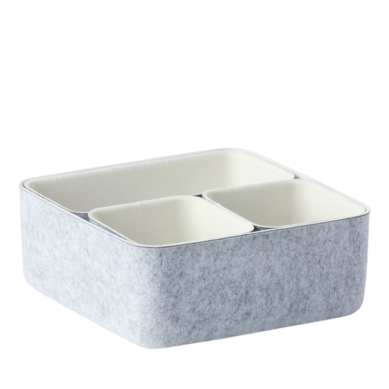 Osaka Grey Felt Storage Baskets Set of 4