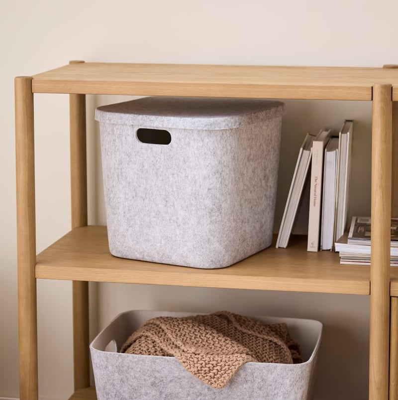 Osaka Grey Felt Square Storage Basket