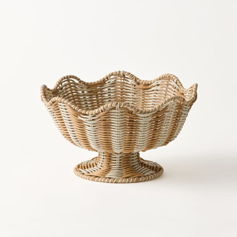 Marloe Taupe & White Pedestal Bowl