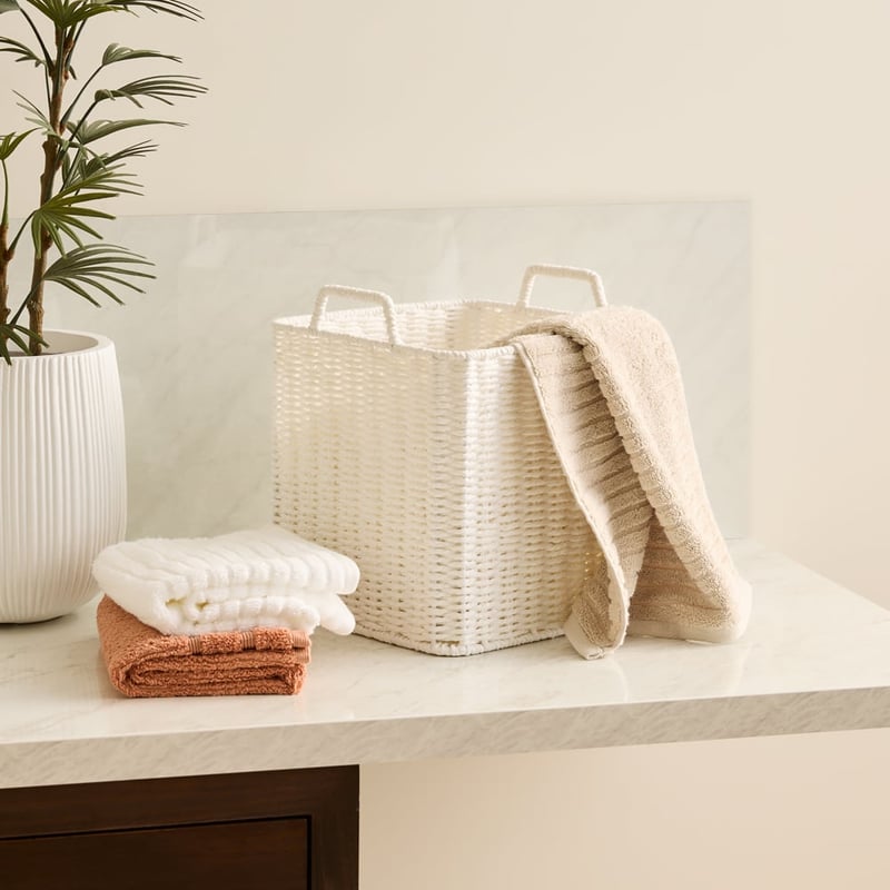 Sala White Medium Square Basket
