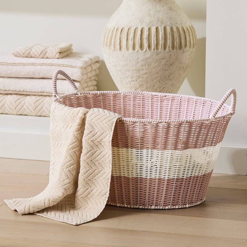 Eden Pink & White Wash Basket