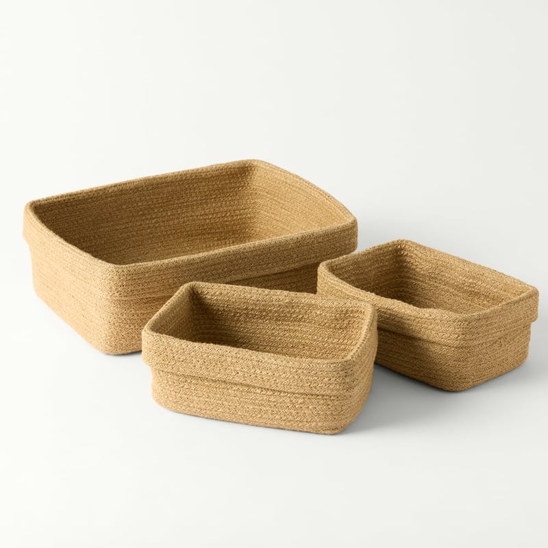 Alba Natural Drawer Baskets Set of 3