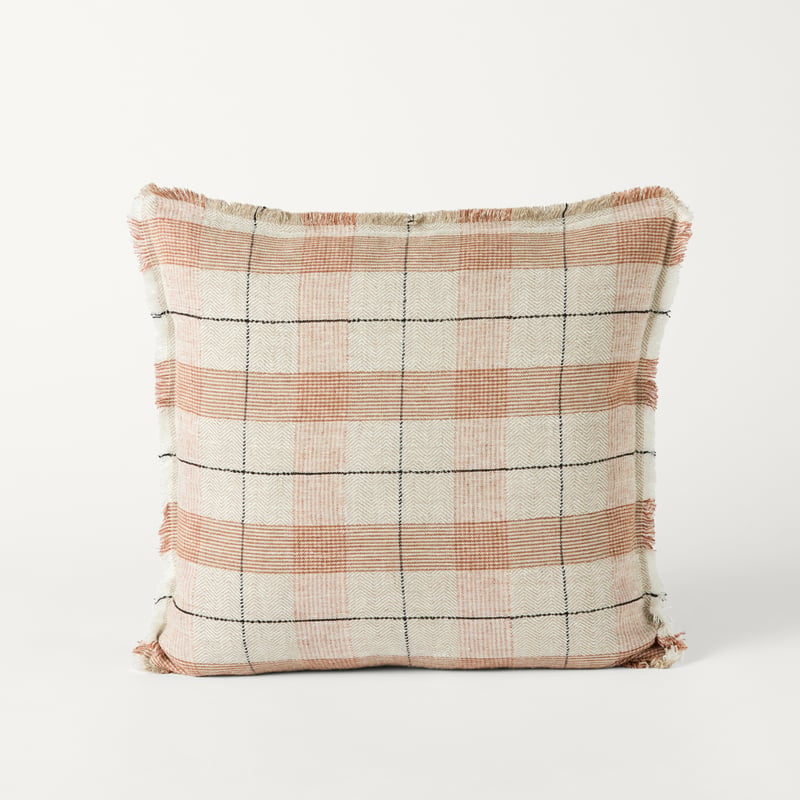 Meadow Plaid Brown Sugar Woven Cushion