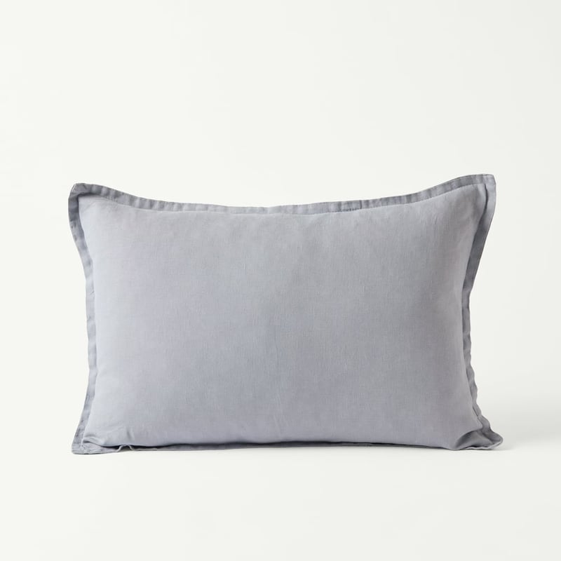Belgian Light Denim Vintage Washed Linen Long Cushion