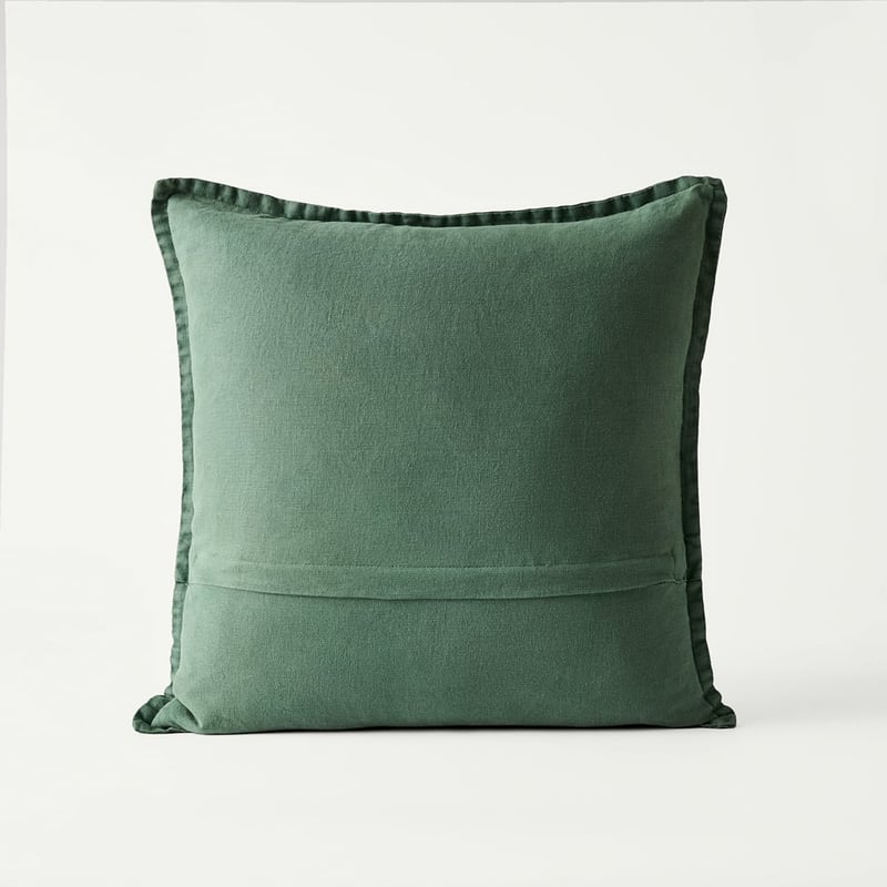 Belgian Cilantro Vintage Washed Linen Cushion