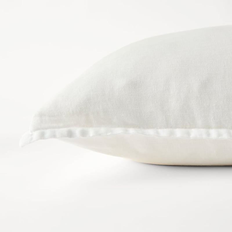 Belgian White Vintage Washed Linen Cushion