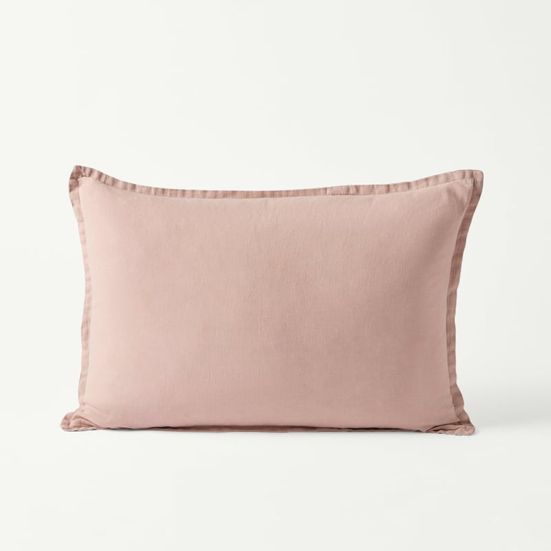 Belgian Nude Pink Vintage Washed Linen Long Cushion