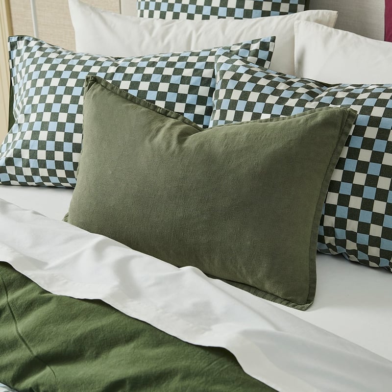 Belgian Pine Vintage Washed Linen Long Cushion