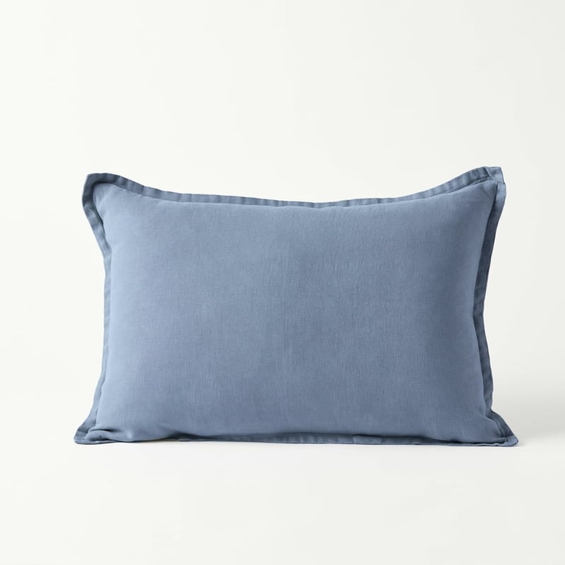 Belgian Thunderstorm Vintage Washed Linen Long Cushion