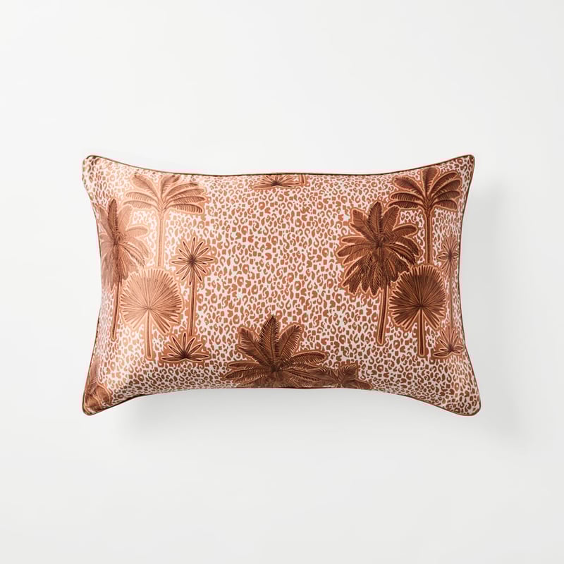 Pure Silk Safari Palm Printed Pillowcase