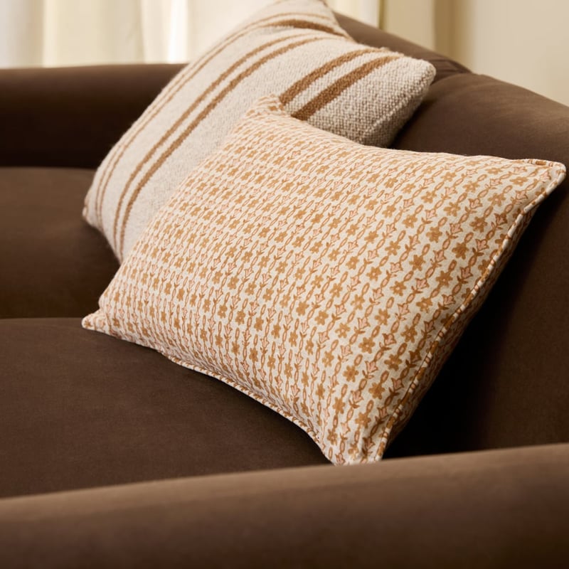 Delhi Woodblock Tamil Spice Linen Cushion